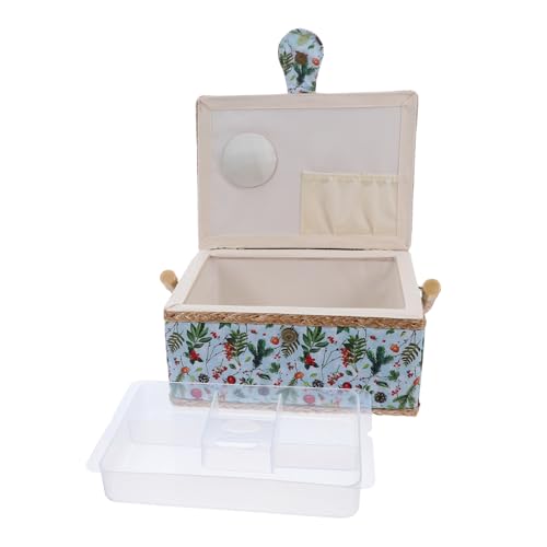 ULDIGI Weihnachtsgeschenkbox Handarbeitskorb Gewebte Nähkörbe Stickzubehör Etui Nähzubehörkorb Nähzubehör Und Bedarf Stickkorb Nähtasche Kunststoff von ULDIGI