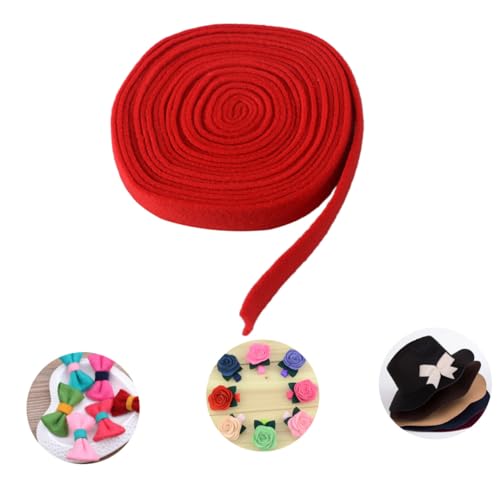 ULDIGI Wollfilzband Rot Umweltfreundliches Bastelband für DIY Weihnachtsbaum-deko Applikationen Schleifen Kränze und Patchwork Langlebig Farbecht für Heim Gartenverschönerung von ULDIGI