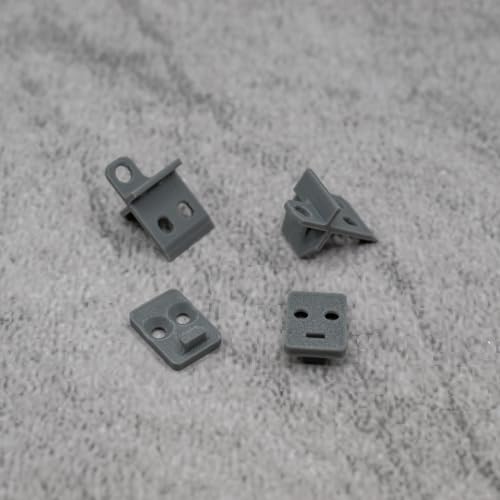 ULEIVA Ersatz Set Zugstangenbefestigung + Mitnehmer Grau je 2 Stck kompatibel mit IKEA KVARTAL Ersatzteil zu Laufleiste Zugstange Gardinenschiene (Grau) von ULEIVA