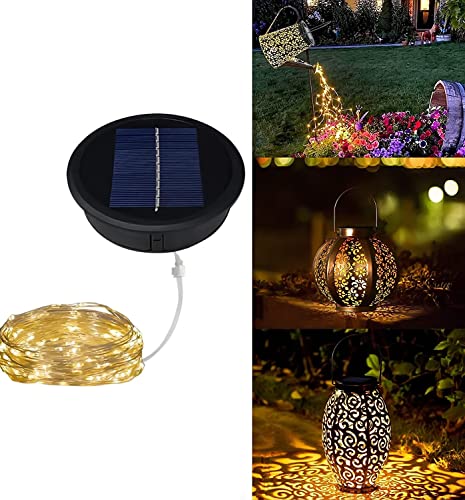 ULEMONDEE Solarleuchten Ersatzteile mit wasserdichter LED-Lichterkette für den Außenbereich, Solar-Gießkanne und hängende Laternen, Warmweiß (8 cm, 1 Stück) von ULEMONDEE