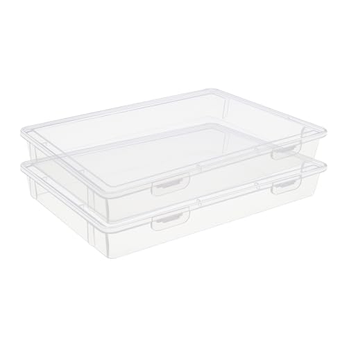 ULIFESTAR Transparente Aufbewahrungsbox, Mehrzweck-Aufbewahrungsbox aus Kunststoff, Kunst-Aufbewahrungsbox mit Klappdeckel, 2 Stück Kunststoff-Nähkästchen, transparenter Aufbewahrungsbehälter für ULIFESTAR Transparente Aufbewahrungsbox, Mehrzweck-Aufbewahrungsbox aus Kunststoff, Kunst-Aufbewahrungsbox mit Klappdeckel, 2 Stück Kunststoff-Nähkästchen, transparenter Aufbewahrungsbehälter für von ULIFESTAR