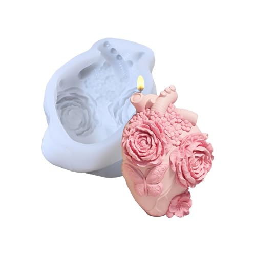 3D Blumenherz Silikonform Für Kerzenseife Harz Basteln Stabil Wiederverwendbar von ULIJTH