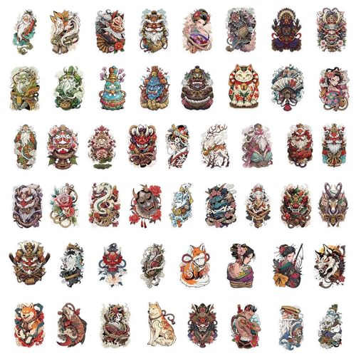 50pcs/Set Japanische Tätowierung Kunstaufkleber Wasserdicht Und Kratzfeste Haustierkörperaufkleber Für Partys Musikfestivals 50pcs/Set Japanische Tätowierung Kunstaufkleber Wasserdicht Und Kratzfeste Haustierkörperaufkleber Für Partys Musikfestivals von ULIJTH