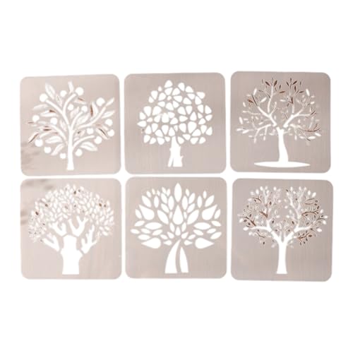 Cartoon-Blatt-Schablonen, ausgehöhlt, Malschablonen, Tagebuch, Basteln für Scrapbooking, Cartoon-Blätter, Zeichnen, Tagebuch, Baum, 6 Stück Cartoon-Blatt-Schablonen, ausgehöhlt, Malschablonen, Tagebuch, Basteln für Scrapbooking, Cartoon-Blätter, Zeichnen, Tagebuch, Baum, 6 Stück von ULIJTH