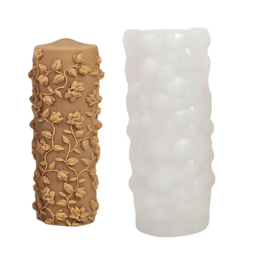 Geprägte Blumenblattzylinder Silikonkerzenformen Für Epoxidharz Handgefertigt Kerzenseife Fondant Tocy Cociny Cooly Clocy Kuchen von ULIJTH