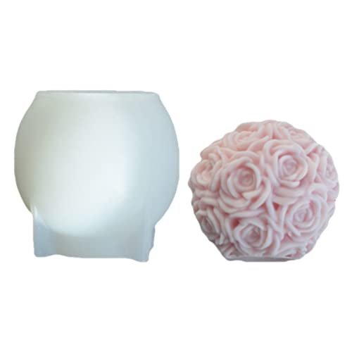 Rosenkugel Kerzenform 3D Silikonform Zum Herstellen Von Kerzenseife Gips Ornament Kuchen Fondant Epoxidharz Guss von ULIJTH