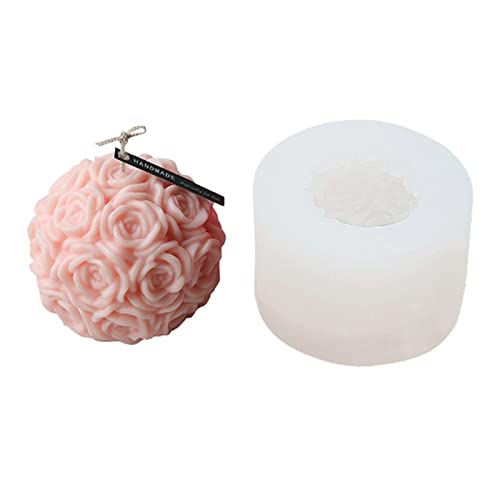 Rosenkugel Kerzenform 3D Silikonform Zum Herstellen Von Kerzenseife Gips Ornament Kuchen Fondant Epoxidharz Guss von ULIJTH