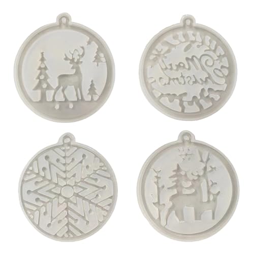 Set Von 4 Silikon Weihnachten Schlüsselbund Form Personalisieren Schlüsselringformen Festliche Dekorationen Formen Schmuckzubehör Herstellen von ULIJTH
