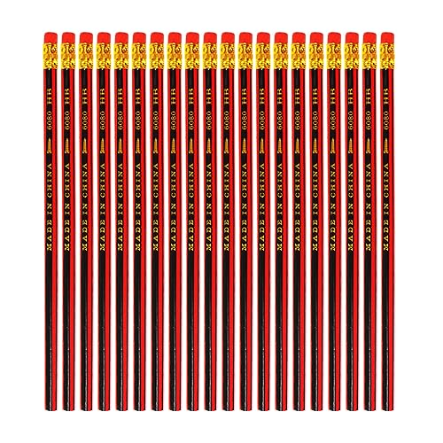 ULIJTH 20pcs Round Stifte Stifte Holzstifte Mit Radiergummi Pencil Pack Für Schule Zeichnen Skizzierbüro von ULIJTH