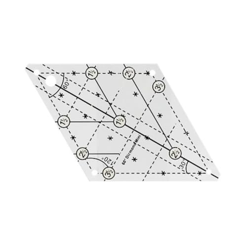 ULIJTH Multifunktionales Nählineer Fabric Schnitt Lineal Acryl Quilters Herrscher 60 Grad Quilt Vorlage Lineal von ULIJTH