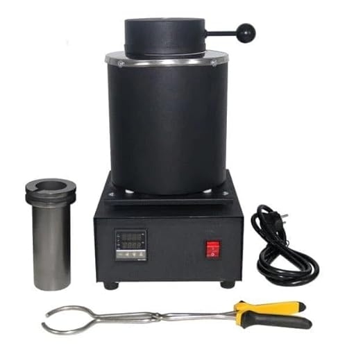 2 kg Goldschmelzofen, 1400 W 2000 F digitaler elektrischer Schmelzofen mit Graphittiegel zum Schmelzen von Schrott, Silber, Gold, Kupfer, Aluminium, 220 V Raffinationsgussofen von ULLOORD