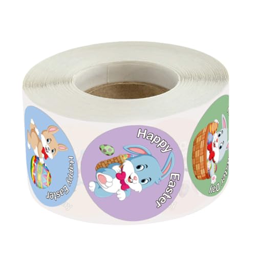 ULTECHNOVO 1 Rolle 500 Stück Osteraufkleber Thematisiert Bunt Vinyl Schüttgut Kind Tiere Aufkleber Für Scrapbooking-zubehör Aufkleber Beschriftungen Schildkröte Aus Kupferplattenaufkleber von ULTECHNOVO