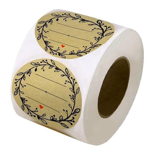 ULTECHNOVO 1 Rolle Aufkleber Zum Backen Von Keksen Gebacken Etiketten Für Gläser Wiederverwendbar Etiketten Für Einmachgläser Verpackung Von Backwaren Khaki Selbstklebendes Kraftpapier von ULTECHNOVO