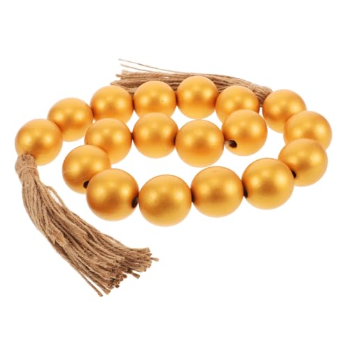 ULTECHNOVO 1 Saite Holzperlen Für Ornamente Perlendekoration Bastelperlen Aus Holz Dekorative Perlen Wohnkultur Glatte Bastelperlen Zubehör Für Holzperlen Perlengirlandendekor Hölzern Golden ULTECHNOVO 1 Saite Holzperlen Für Ornamente Perlendekoration Bastelperlen Aus Holz Dekorative Perlen Wohnkultur Glatte Bastelperlen Zubehör Für Holzperlen Perlengirlandendekor Hölzern Golden von ULTECHNOVO
