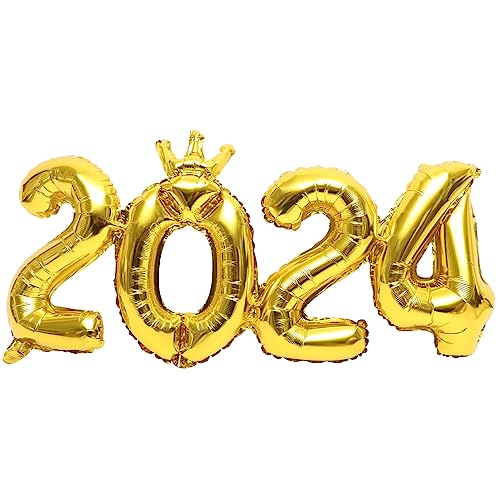 ULTECHNOVO 1 Satz 2024 Ballondekoration riesige Zahl Hühner erste Party Ö luftballons Ballongas Nummernballons aus Folie frohes neues jahr folienballons Aluminiumfolie Golden von ULTECHNOVO