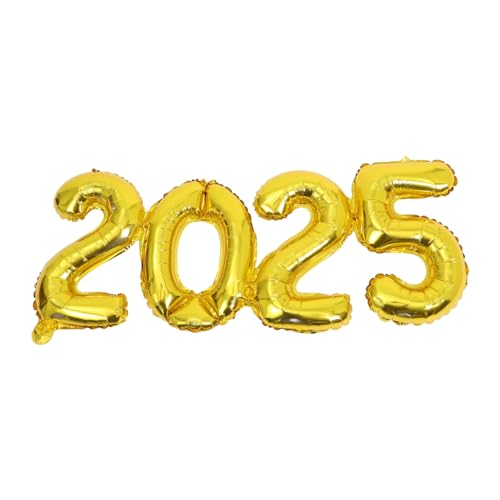 ULTECHNOVO 1 Satz 2025 Zahlenballon 2025 Luftballons Partyballons Dekorationen silvester luftballons Vorabend Party -Requisiten Luftballon zur Dekoration Aluminiumfolie Golden von ULTECHNOVO