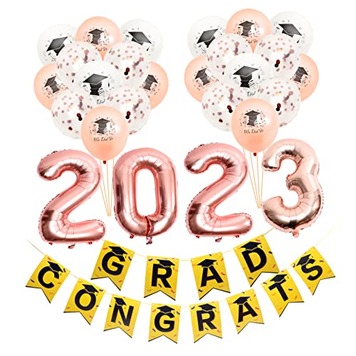 ULTECHNOVO 1 Satz Ballons der Abschlusssaison pastellorange Luftballons Staffelungs-Deckenstreamer Absolventendekorationen groß Diplom-Ballon Ballon-Abschluss Papier Rose Gold von ULTECHNOVO