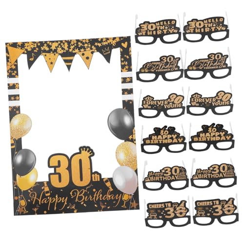 ULTECHNOVO 1 Satz Geburtstagspapiergläser Photo Booth Requisiten Geburtstag Geburtstagsbrille Aus Papier Geburtstagsbrille Für Party-brillengestell Lustige Brille Neujahrsfeierbrille von ULTECHNOVO