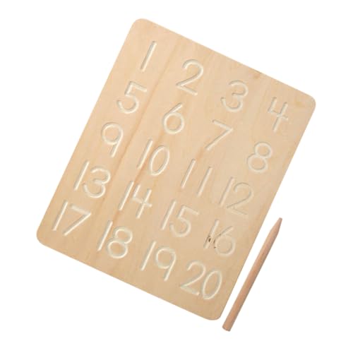 ULTECHNOVO 1 Satz Holz Schreibtafel für Doppelseitiges Alphabet und Zahlen Nachzeichnen Übungsbrett Montessori Lernspielzeug Feinmotorik und Konzentration für Vorschule und von ULTECHNOVO