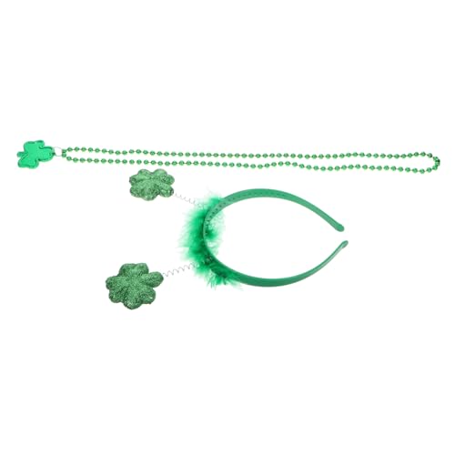 ULTECHNOVO 1 Satz Kleeblatt-stirnband-set Kleeblatt Halskette Perlenkette Irische Festival-kleeblatt-dekoration St. Patricks Day-halsketten in Großen Mengen Plastik Green ULTECHNOVO 1 Satz Kleeblatt-stirnband-set Kleeblatt Halskette Perlenkette Irische Festival-kleeblatt-dekoration St. Patricks Day-halsketten in Großen Mengen Plastik Green von ULTECHNOVO