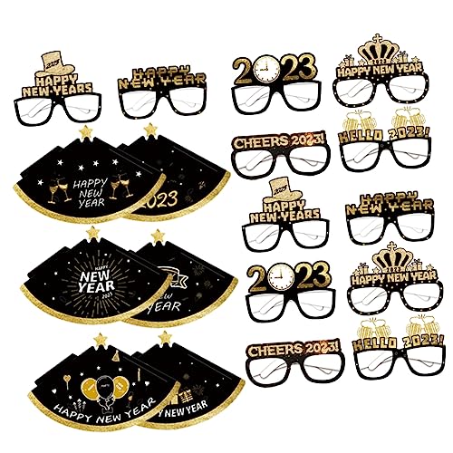 ULTECHNOVO 1 Satz Neujahrsbrille Hut Jahre Partyhüte Jahr Partyhut Retro Erwachsene Futuristisch Neujahrshüte Silvesterbrille Silvester Partyhüte Nye Partyhüte Papier 18 Stück ULTECHNOVO 1 Satz Neujahrsbrille Hut Jahre Partyhüte Jahr Partyhut Retro Erwachsene Futuristisch Neujahrshüte Silvesterbrille Silvester Partyhüte Nye Partyhüte Papier 18 Stück von ULTECHNOVO