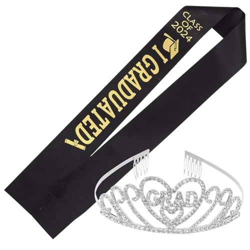 ULTECHNOVO 1 Set 2024 Abschluss Schultergurte Damen Schärpe Rosa Abschiedskrone Willkommenssaison Stirnband Tiara Party Bachelorette Absolvent Abschluss Bulk Queen Legierung ULTECHNOVO 1 Set 2024 Abschluss Schultergurte Damen Schärpe Rosa Abschiedskrone Willkommenssaison Stirnband Tiara Party Bachelorette Absolvent Abschluss Bulk Queen Legierung von ULTECHNOVO