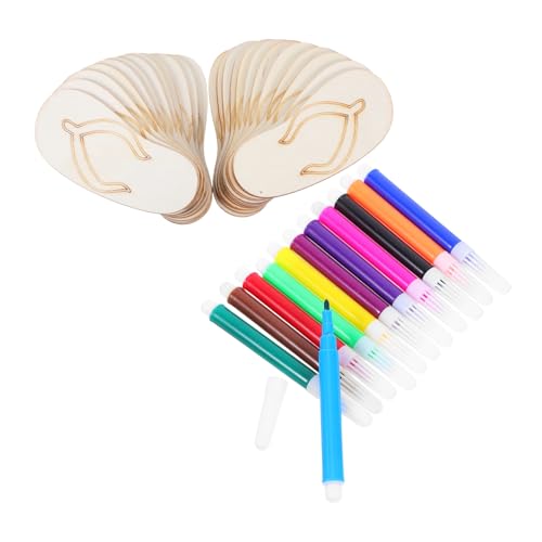 ULTECHNOVO 1 Set Holzornamente Urlaubsbasteln Unbehandelte Holzpantoffeln Holzpantoffeln Basteln Strandparty Ornamente Pantoffeln Holz Stranddekor Holzpantoffeln Strandschuhe von ULTECHNOVO