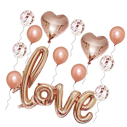 ULTECHNOVO 1 Set Valentinstag Ballon Girlande Kit Ballons Hochzeit Ornament Bachelorette Party Liebe Ballon Dekorationen Rosa Fiesta Streifen Hochwertige Aluminiumfolie Golden von ULTECHNOVO
