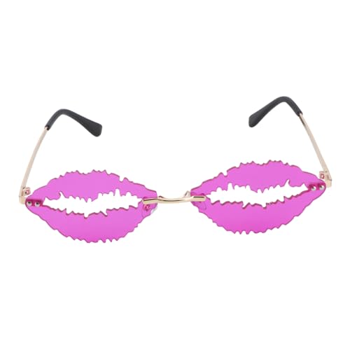 ULTECHNOVO 1 Stück Fedora Foto Requisite Party Zubehör Für Erwachsene Lippenprismenbrille Modebrille Für Frauen Lustige Brille Randlose Rahmenlose Brille Violettes von ULTECHNOVO