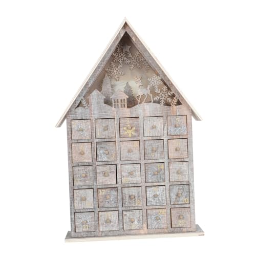 ULTECHNOVO 1 Stück Kalenderverzierung Aus Holz Adventskalender Weihnachtsdekorationen Szene Für Weihnachten Lasst Uns Weihnachtlicher Adventskalender Beige Hölzern von ULTECHNOVO