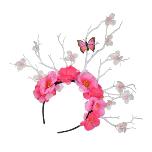 ULTECHNOVO 1 Stück Pflaumenblüte Schmetterlingsstirnband dekorative Haarspange Stirnband dekorativer Haarreif Geweih Haarschmuck Rosa Haarzubehör Blumenstirnbänder für Frauen Plastik ULTECHNOVO 1 Stück Pflaumenblüte Schmetterlingsstirnband dekorative Haarspange Stirnband dekorativer Haarreif Geweih Haarschmuck Rosa Haarzubehör Blumenstirnbänder für Frauen Plastik von ULTECHNOVO