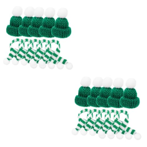 ULTECHNOVO 10 Sätze Weihnachtliche Miniatur-mützen und Schals für Weinflaschen Festliche Flaschen-dekoration Schützende und Dekorative Accessoires für Party und Mini-puppen Grün-weiß ULTECHNOVO 10 Sätze Weihnachtliche Miniatur-mützen und Schals für Weinflaschen Festliche Flaschen-dekoration Schützende und Dekorative Accessoires für Party und Mini-puppen Grün-weiß von ULTECHNOVO