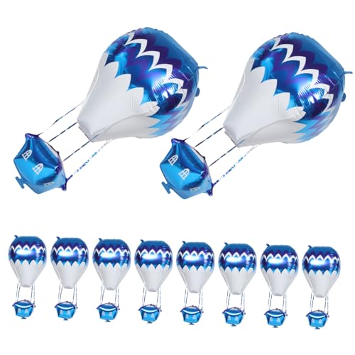 ULTECHNOVO 10 Stück Ballon Aus Aluminiumfolie Luftballons Heißluftballon Dekorationen Babyparty Blue von ULTECHNOVO