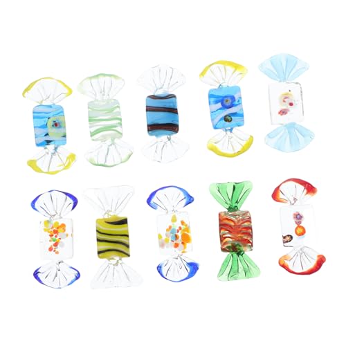 ULTECHNOVO 10 Stück Bunte Süßigkeitenornamente Künstlich Mini Artikel Weihnachten Party Ereignis Groß Klein Baum Süßigkeiten-ornamente Süße Verzierung Glas von ULTECHNOVO