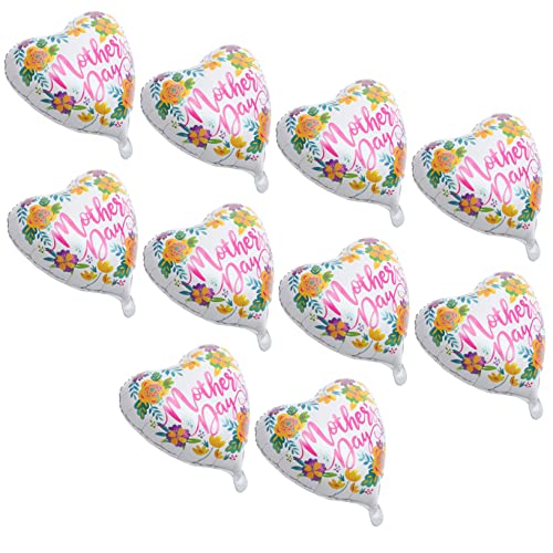 ULTECHNOVO 10 Stück Folienballons Glückliche Luftballons zum Muttertag Pastell Ballon zum Muttertag Rosa Muttertagspartyzubehör Muttertagsdekorationen im Freien Aluminiumfolie von ULTECHNOVO