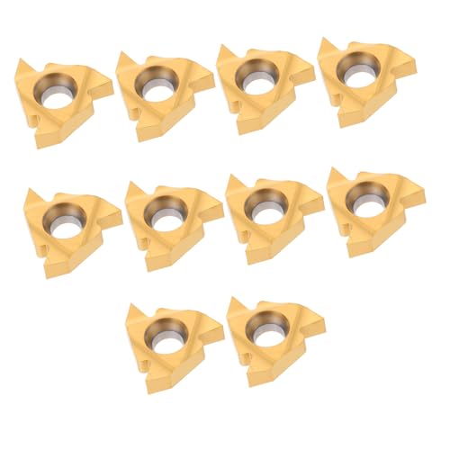 ULTECHNOVO 10 Stück Gewindeeinsatz Werkzeug Einfädeln Hartmetall drehen CNC schnell Einsätze Einfügen Stahl Golden ULTECHNOVO 10 Stück Gewindeeinsatz Werkzeug Einfädeln Hartmetall drehen CNC schnell Einsätze Einfügen Stahl Golden von ULTECHNOVO