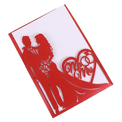 ULTECHNOVO 10 Stück Grußkarte Bachelorette Tassen Danke Karten Hochzeit Hochzeitstischdekoration Hochzeitsdekor Zeremonie Schneiderei Hochzeitsbedarf Zukünftige Braut Schreibwaren Rot Papier von ULTECHNOVO