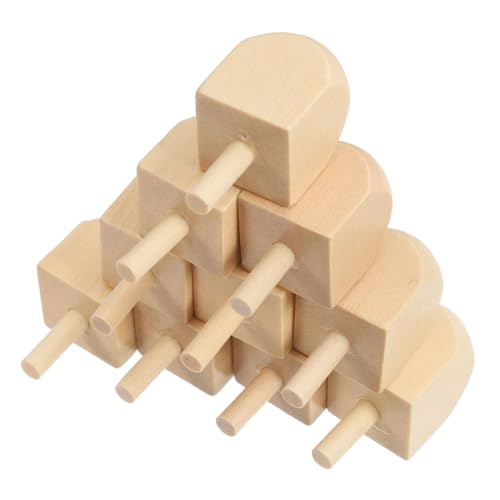 ULTECHNOVO 10 Stück Hölzerner Kreisel Dreidel Form Drinnen Dekorationen Handwerk Party Geformt Unvollendet Spinnen Kreisel Aus Holz Chanukka-dreidel Aus Holz Hanukka -dekorationen Lotusbaum von ULTECHNOVO
