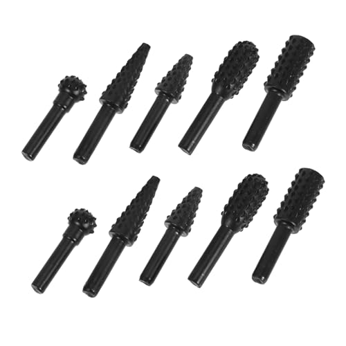 ULTECHNOVO 10 Stück Holzbearbeitungsdatei Polierkopf Für Die Holzbearbeitung Schnitzbits Rotierende Bits Holzgravurbohrer Rotationswerkzeugzubehör Gravierbohrer Gravierwerkzeuge Stahl Black von ULTECHNOVO