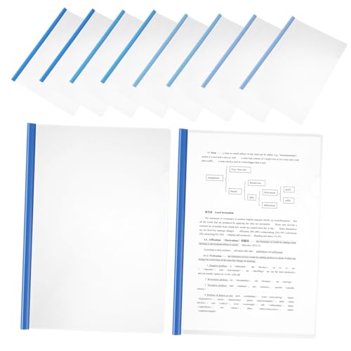 ULTECHNOVO 10 Stück Kunststoff Ordner mit Schiebebindung Kapazität Bürobedarf für Effiziente Dateiablage und Organisation Verschiedenen Blau von ULTECHNOVO