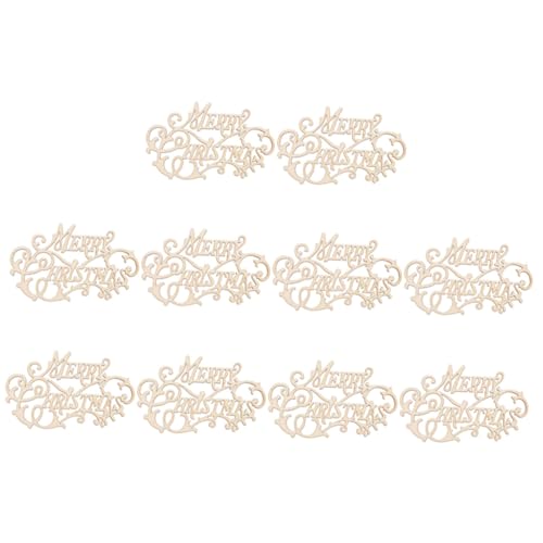 ULTECHNOVO 10 Stück Teiliges Holzanhänger Merry Christmas zum Bemalen Handgefertigte DIY Weihnachtsdeko Unvollendete Holzschilder mit Rustikale Weihnachtsbaum Deko Kreative Bastelaccessoires von ULTECHNOVO