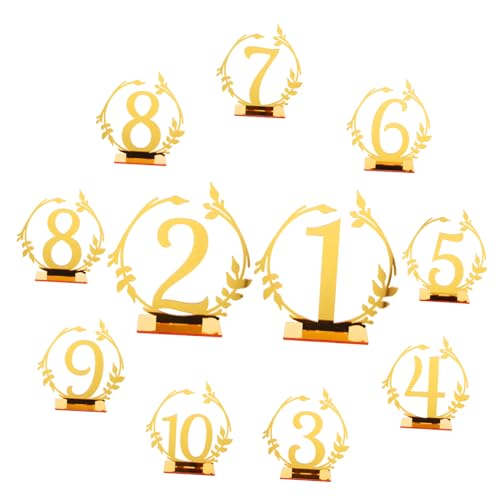 ULTECHNOVO 10 Stück Teiliges Tischnummern Hochzeitstischschilder Runde Nummernschilder für Restaurant Bankett Tischdekoration Hochzeitsdeko Tischkarten Esstisch ULTECHNOVO 10 Stück Teiliges Tischnummern Hochzeitstischschilder Runde Nummernschilder für Restaurant Bankett Tischdekoration Hochzeitsdeko Tischkarten Esstisch von ULTECHNOVO