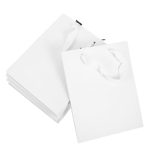 ULTECHNOVO 10 Stück Weiße Handytaschen mit Griffen Papiertüten für Partys Geburtstagsfeiern und Dekorative Verpackung für Süßigkeiten und Kleinigkeiten von ULTECHNOVO