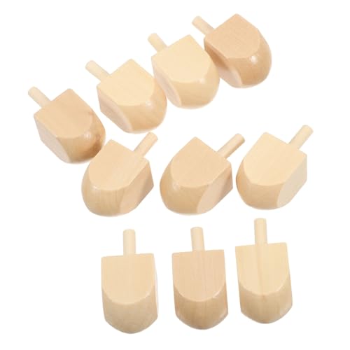 ULTECHNOVO 10 Stück hölzerner Kreisel Spinnen Dekorationen Form Party unvollendet Handwerk Filz-Chanukka-Dreidel Kreiselmalerei aus Holz Dreidel-Chanukka aus Holz Peg People hölzern Lotusbaum von ULTECHNOVO