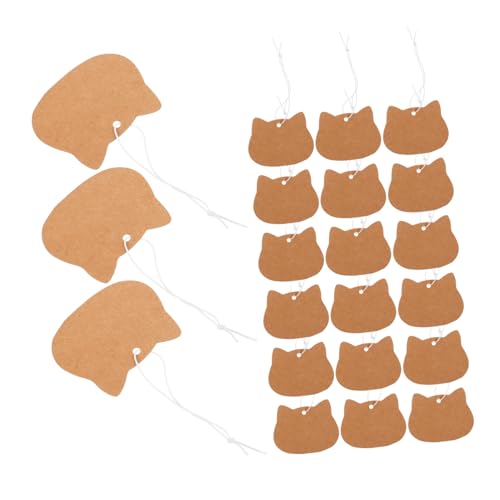 ULTECHNOVO 100 Stück Kraftpapier Preisschilder mit Schnur Beschreibbare Etiketten für Langlebige Hängende Preisetiketten im Niedlichen Design für und Diy Projekte von ULTECHNOVO