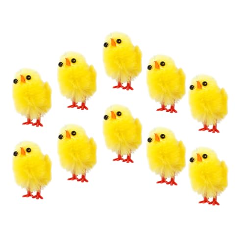 ULTECHNOVO 10Stücke Dekofiguren Aus Flockmaterial Niedliche Hühnerornamente Für Ostern Und Wohnkultur Party Und Tischdekoration von ULTECHNOVO