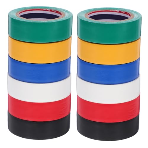 ULTECHNOVO 12 Rollen PVC Isolierband Multifunktionale Elektrische Klebebänder für Elektriker Hochtemperaturbeständig Farben für Kabelmarkierung und Isolierung von ULTECHNOVO