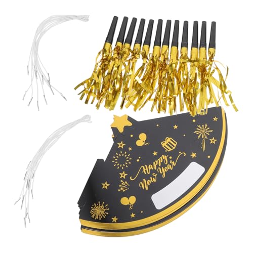 ULTECHNOVO 12 Sätze Neujahrsparty-Papierhut Partyzubehör für Silvester Partyhüte für das neue Jahr Kegelhüte des neuen Jahres Neujahrshüte Kegelhüte aus Papier für das neue Jahr Pappe von ULTECHNOVO