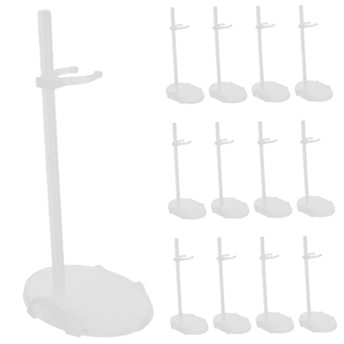 ULTECHNOVO 12 Stück Figurenständer Leichtes Puppen -Display -Rack Puppenständerhalter Aktionsfigur Support Rack Stütze für Puppenständer Mini-Puppenständer aus Kunststoff Plastik Transparent von ULTECHNOVO