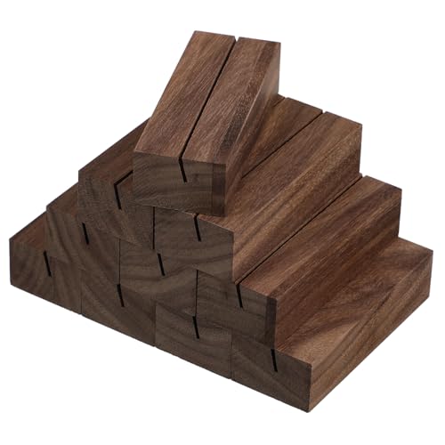 ULTECHNOVO 12 Stück Holz Tischkartenhalter Stabiler Ständer für Menükarten Fotos und Postkarten Rustikale für Hochzeiten Events und Dekoration Unbehandelt von ULTECHNOVO